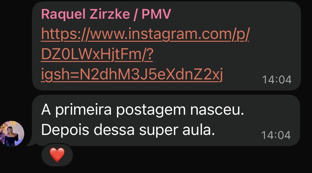 Depoimento de aluna PMV 4