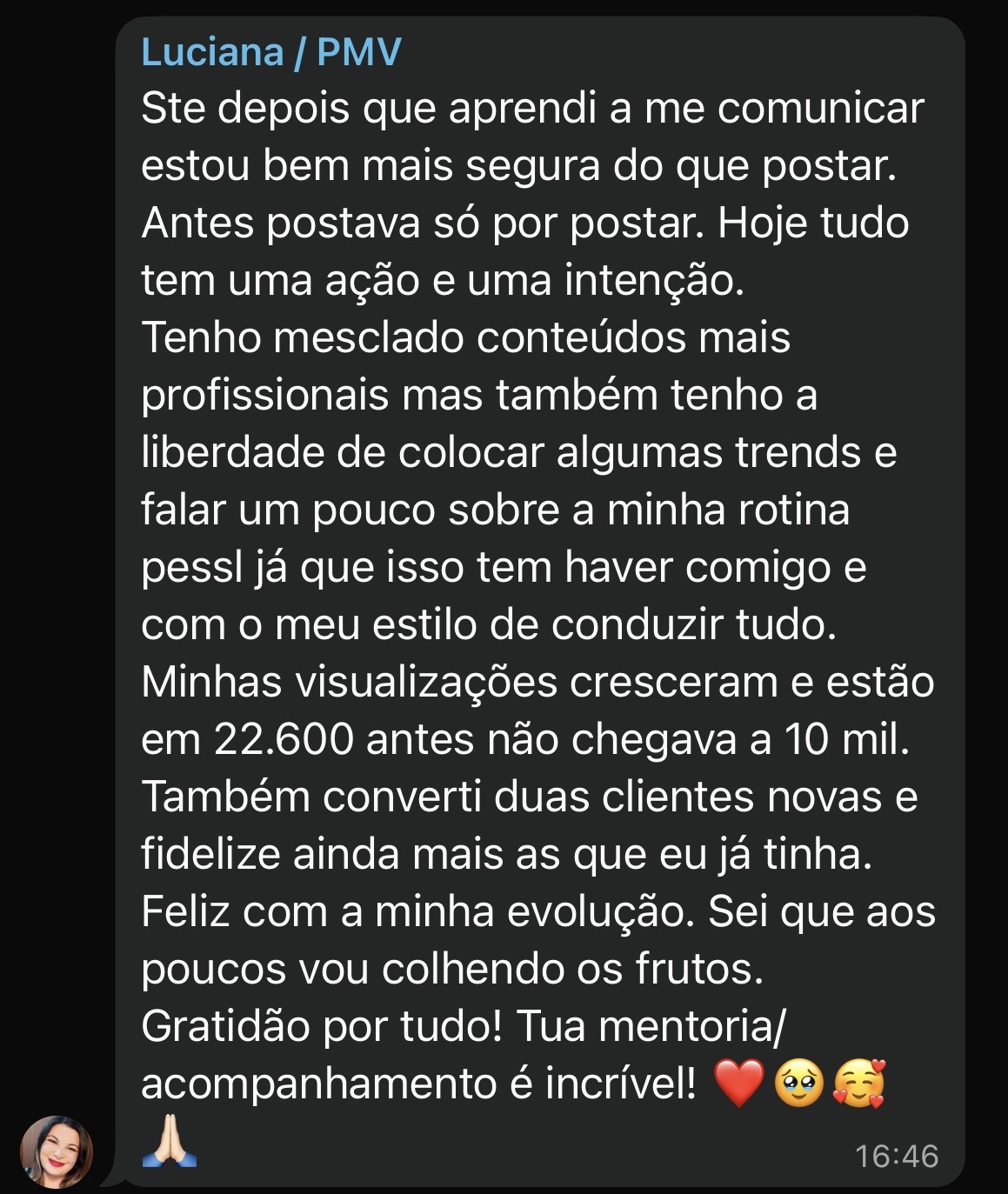 Depoimento de aluna PMV 3