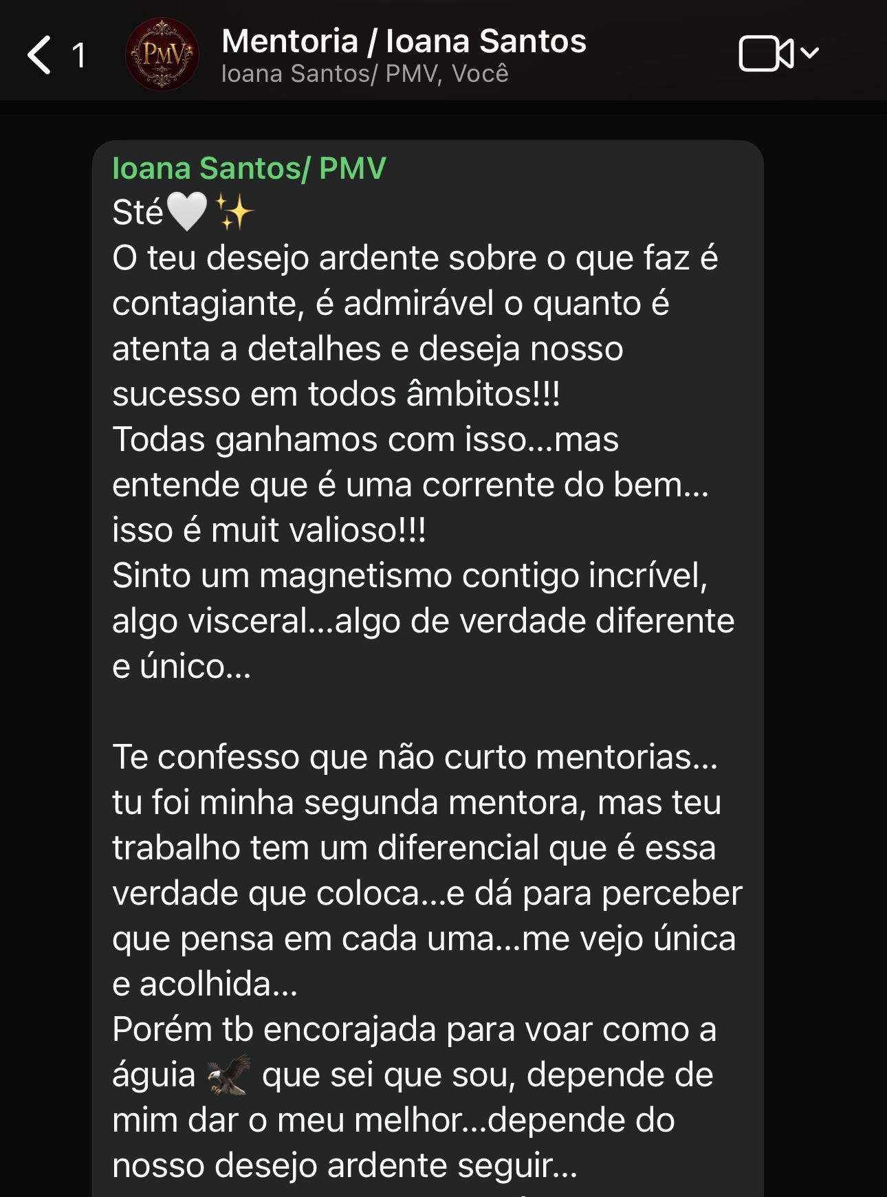 Depoimento de aluna PMV 8